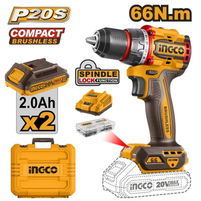 20v Ps+c/l B/l Drill 66nm Kit In Case
