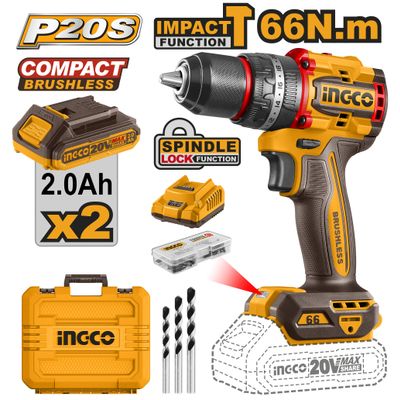20v Ps+c/l B/l Impact Drill 66nm Kit +acc