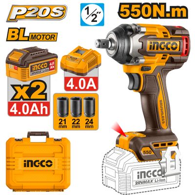 20v Ps+c/l B/l Wrench Imp 550nm Kit 2batt