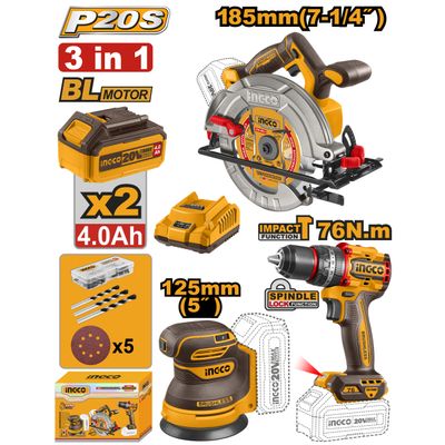 20v Ps+c/l Combo 3in1 Incl Assy 2xbatt+ch