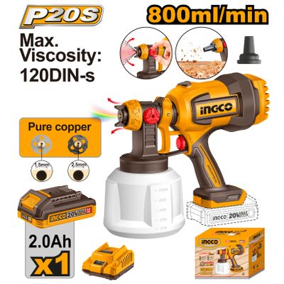 20v Ps+c/l Spray Gun Incl Assy 5pcss Kit 1batt