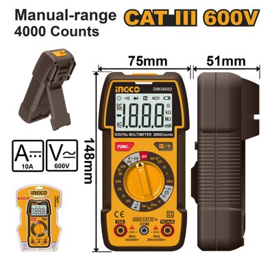 Multimeter Digital Ac/dc 600v Battery Indicator