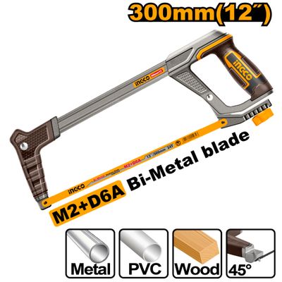 Hacksaw Frame 300mm Incl M2+d6a Bimetal Blade
