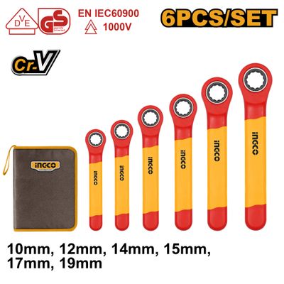 Ratchet Box Wrench Set Vde/gs 10 19mm 6pcs