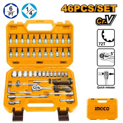 Socket Set 1/4 45pcs 4-14mm Bmc