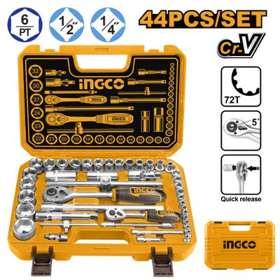 Socket Set 1/4+1/2 44pcs Bmc