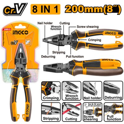 Plier Multi/f Combination 8 In 1 200mm Cr V
