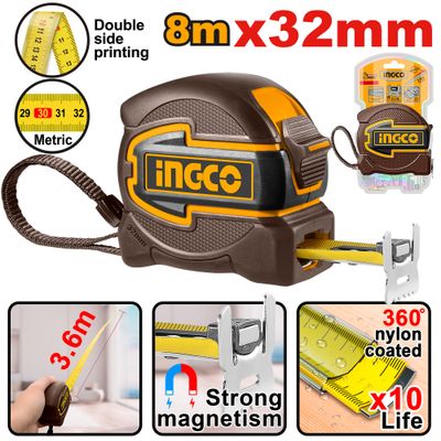 T/measure Steel R/case 8mx32mm Mag Dbl Hook