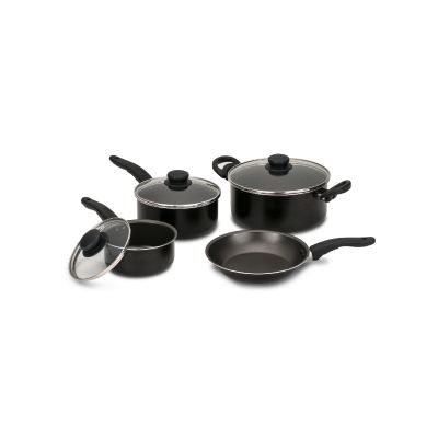 7 Piece Non-stick Cookware Set Black