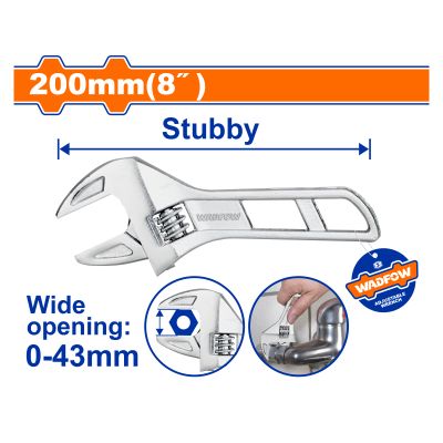Wrench Adj Stubby D Forged 200mm