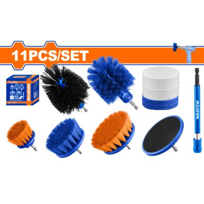 Brush Cleaning Set + Hndl 1/4 Hex 2 To 3.5 11pcs