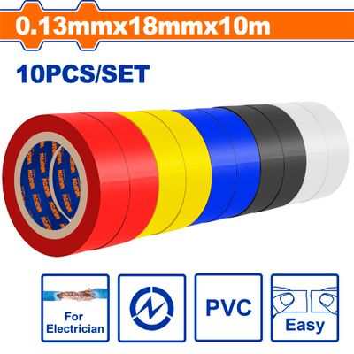 Tape Insulation Pvc R/y/b 0.13x18x9.15m 10pcs Set