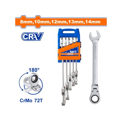 Spanner Ratchet Flex Set Cr Mo 8-14mm 5pcss