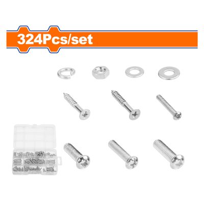 Screw and Hex Nut Acc Set 4_dash_6mm 324pcs
