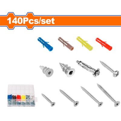 Screw and Wall Plug Acc Set 5_dash_8mm 140pcs