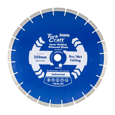 Diamond Blade 350x25.4mm Green / New Concrete Laser Welded Segmented